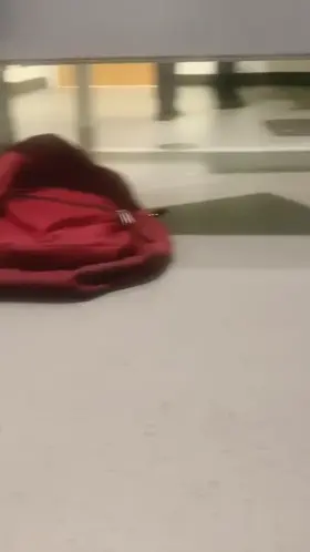 Public restroom, going outside the stalls.