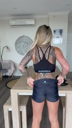 Fit, Toned, Tattooed Milf being cheeky after the gym