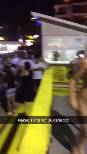 Roxi Keogh going on the slingshot naked.