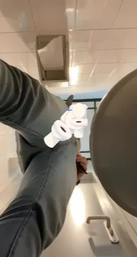 Peeing and spilling so[m]e at work POV