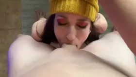 Getting worked with his semi hard cock