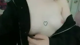 showing off my tiny titties