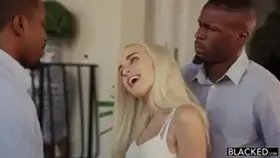 Blonde teen plays with two BBCs