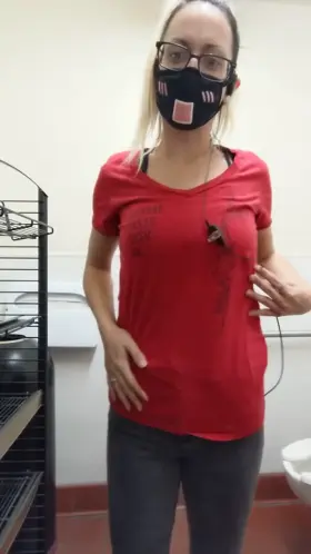 Got slutty & did a [drop] in the back room at work, it's always cold in here 😉 [OC]