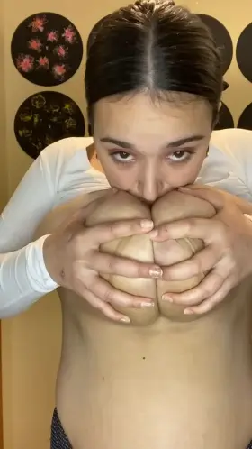 Double nipple sucking magic trick!
