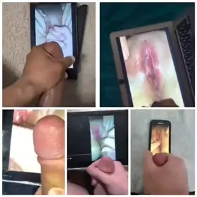 5 guys cum for my girl while I finger her