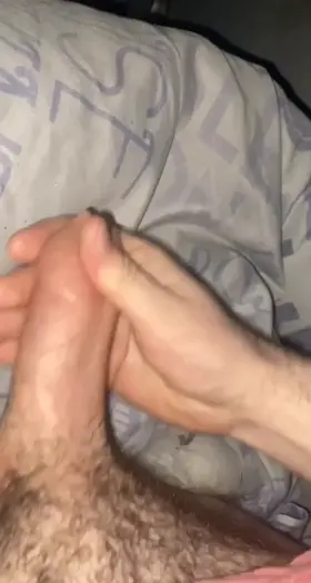 Uncut and cumming hard