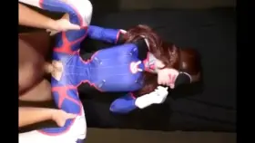 Blindfolded D.Va cosplayer gets passionate fuck