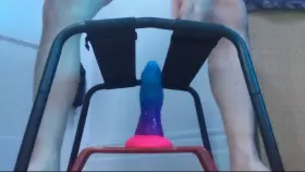 Bouncing on one of my huge dildos