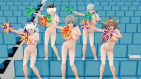 Haruna, Kashima, Kongou, Suzuya, Prinz Eugen cheerleading (MMD Lepus) [Kantai collection]