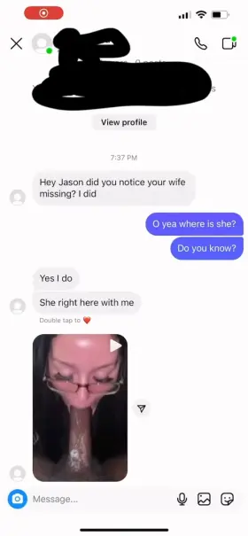 My co worker(bully) met my wife today when she left work then he invited her over after he sent me a video of her sucking his dick then saying ”your wife is the give the best head🤤she gonna be my slut😂😂”