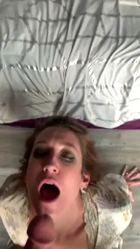 Mouth open ready for your cum!