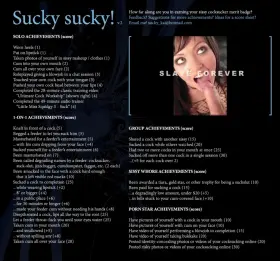 New sissy cocksucker achievement chart. Let's add up those scores!