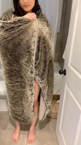 Was going to shower before my friends get here but might as well greet them with my tits out