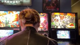 I wore a tiny little dress to the arcade!