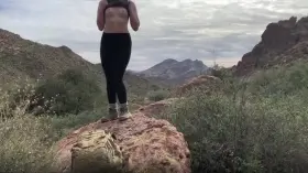 flashing my tits and then ass on the trail