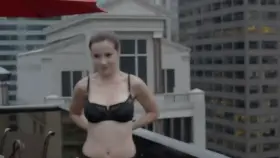 Topless in crowded restaurant