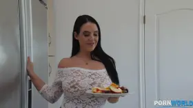Australian pornstar Angela White titty fucks with her massive melons