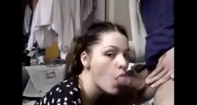 Cute amateur takes a big one pretty deep