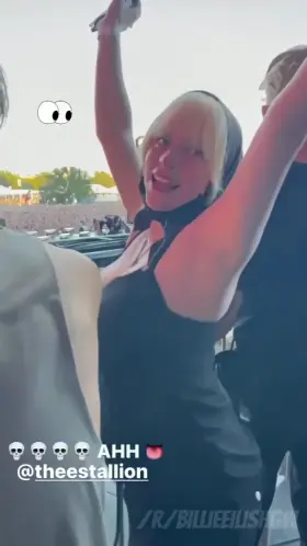 Billie bouncing her huge tits and showing off her sexy armpits