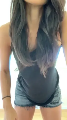 Stripping off pink panties