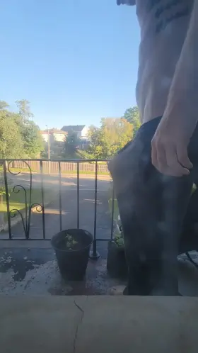 Balcony cock, enjoy the view