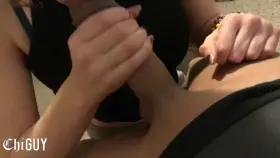 Petite babe getting use to my cock