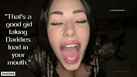 Swallow his load on camera, so he can blackmail into being his slave.