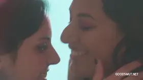 Kali Sudhra + Maria Riot playful kissing