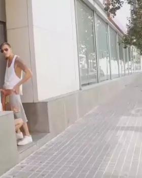 Sidewalk blowjob