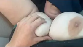 Big tits milf groped in the back seat