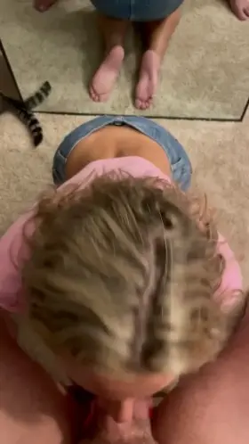 Finishing him on my face after I got home from hanging with some friends ;)