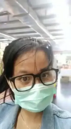 Asian girl flashing boobs while coronavirus is still out there.