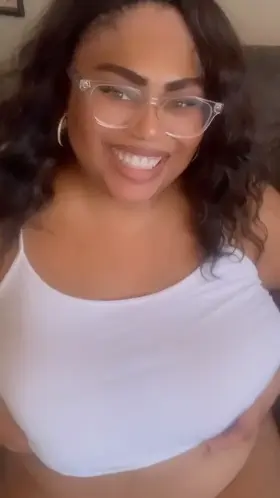 …I’ve never had my glasses, face or tits covered in cum before, you think you can help me out?