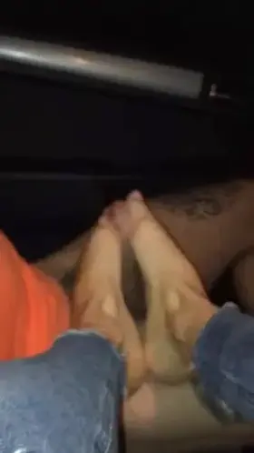 Little footjob while McDonald’s park us for food 🤣🥰😈🍆💦💦
