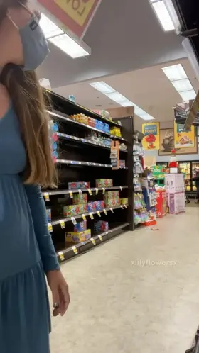 Flashing my pussy on aisle 69 [GIF]