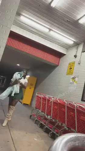 In the supermarket lot