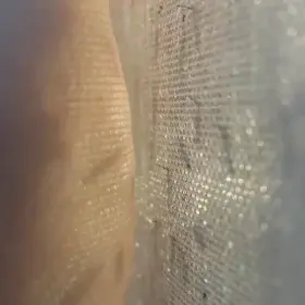 Mosquitoes trying to reach skin through net