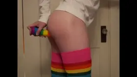 Rainbow dildo from the side ;)