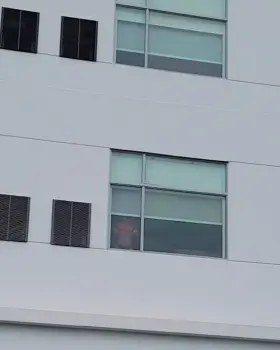 Texted hubby who was lounging by the hotel pool to look up. Pretty sure he was not the only one catching a glimpse [gif]