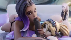 Sombra and widowmaker threesome (arhoangel) [Overwatch]