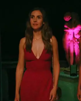 Your wife Alison Brie looks perfect in this dress. I'm glad she's spending the night with me