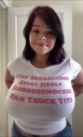 Giant bouncy tits make me want to stroke my cock until my brain leaks out of my head!!!