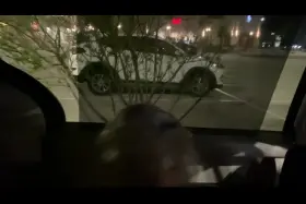 Sneaky car sex in the parking lot