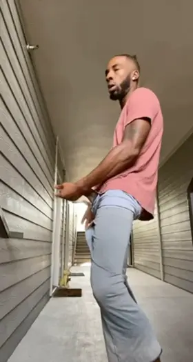 Standing outside my neighbors apartment beating this DICK this MORNING.