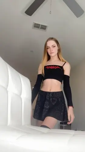 I have a surprise for you hiding underneath my skirt. Can you guess what it is?