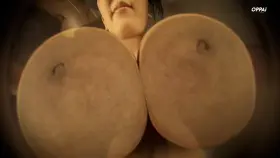 Hitomi boobs vs glass