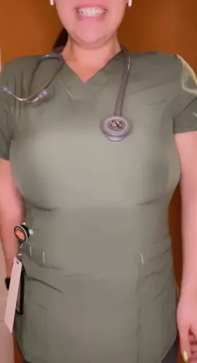 Cum take a look at my new scrub top!