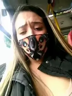 Latina Squirting on the bus