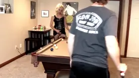 Last Day of LOCKTOBER - He shouldn't have bet me in pool when he knew I had a huge new Hankey's Horse Cock!